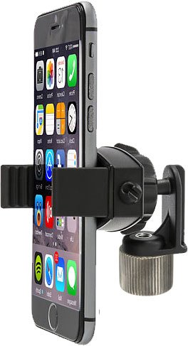 [Australia - AusPower] - ChargerCity 360° Swivel Adjust Smartphone Holder with 5/8" Tripod Microphone Stand Adapter for All Smartphone up to 3.6 inch Wide (iPhone 12 13 14 Galaxy S21 S22) 
