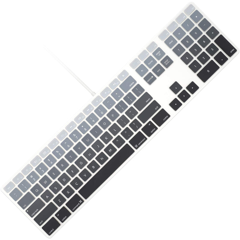 [Australia - AusPower] - Allinside Ombre Grey Keyboard Cover for iMac Wired USB Keyboard A1243 MB110LL/B A1243: Rectangle Keys at First Line 03 Ombre Gray 