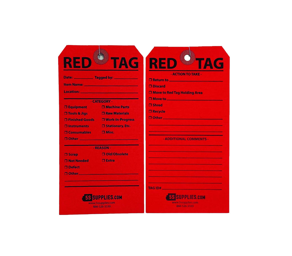 [Australia - AusPower] - 5S Red Tags (Wired) (50 Pack, Red) 50 Pack 