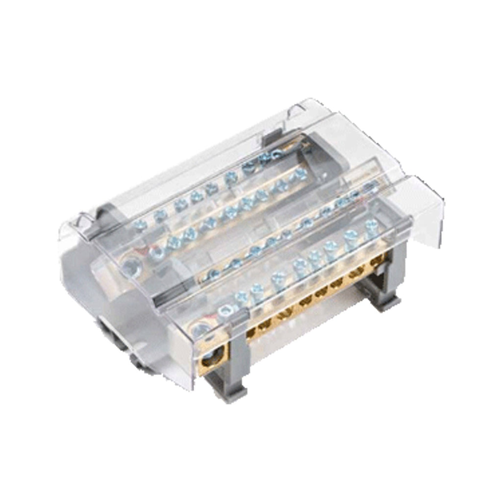 [Australia - AusPower] - ASI QBLOK2126 Power Distribution Module, 2 Busbars, 125 Amp, 1000V, 15 Connections (Pack of 2) 