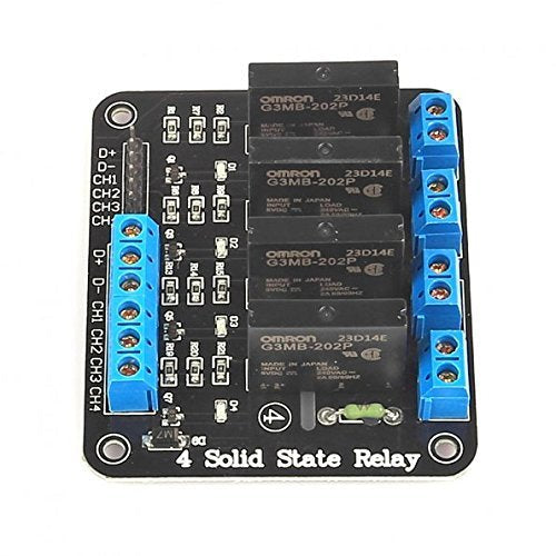 [Australia - AusPower] - SainSmart 5V 2A 4 Channel Solid State Relay Module High Level Trigger Black for Arduino Uno Duemilanove MEGA2560 MEGA1280 ARM DSP PIC 