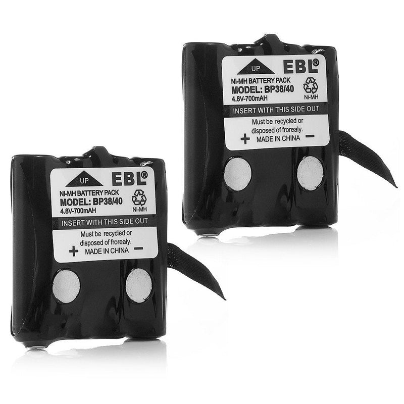 [Australia - AusPower] - EBL BP-38 Two-Way Radio Batteries 4.8V 700mAh Replacement Battery for BP-38 BP-39 BT-1013 BT-537 BP-40 FRS-008 (2 Pack) 