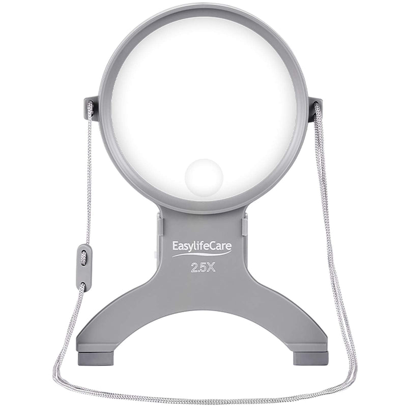 [Australia - AusPower] - EasyLifeCare Hands Free Chest Rest LED Magnifier - Neck Wear Visual Aid Illuminated Magnifying Glass for Low Vision & Visually Impaired Seniors - Portable - Gifts for Mom, Dad, Grandmother, Women, Men 