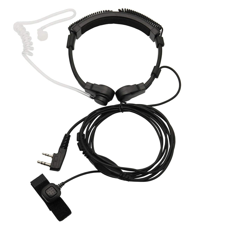 [Australia - AusPower] - Flexible Throat Mic Microphone Covert Acoustic Tube Tactical Walkie Talkies Earpiece Headset with Finger PTT is Compatible with Retevis H-777 Baofeng Uv-5r 666s 777s 888s Kenwood Pro-Talk XLS 2pin 