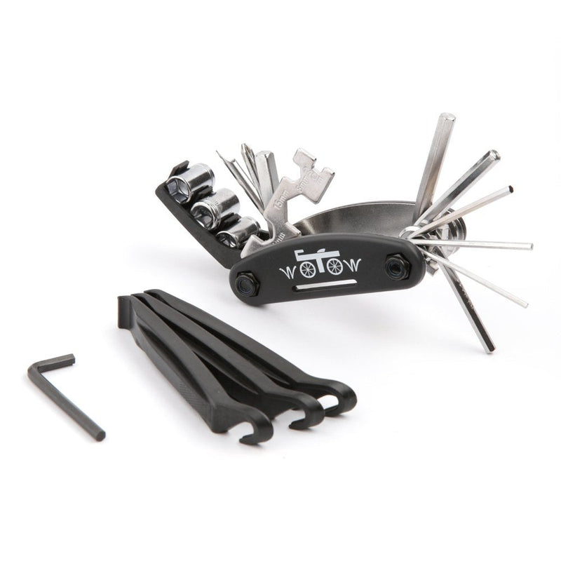 [Australia - AusPower] - WOTOW Bike Repair Tool Kit, 16 in 1 Bicycle Multitool with Bike Tire Levers Hex Spoke Wrench, Multi Function Accessories Set for Road Mountain Bikes 