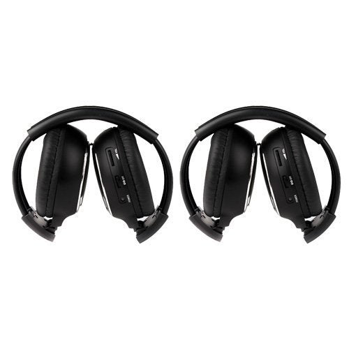 [Australia - AusPower] - Sportsmax 2 Pack of Two Channel Folding Universal Rear Entertainment System Infrared Headphones Wireless IR DVD Player Head Phones for in Car TV Video Audio Listening 
