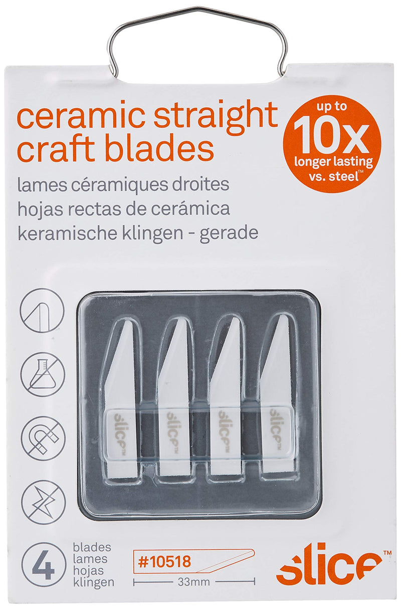 [Australia - AusPower] - Slice - 10518 Ceramic Craft Knife Cutting Blades 4 Blades Straight Edge - Rounded Tip 