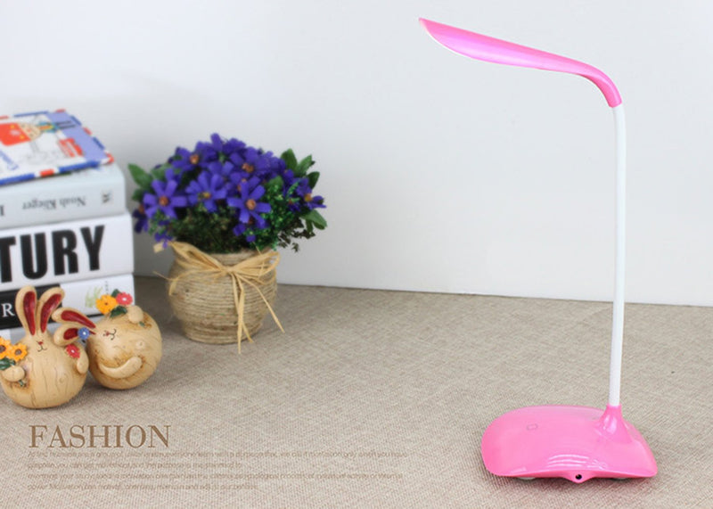 [Australia - AusPower] - Greaty Portable Touch Control LED Desk Lamp Eye Care Rechargeable Dimmable Reading Light with Gooseneck and USB Charging Port, 3 Levels of Adjustable Brightness (White) (Pink) White,pink 