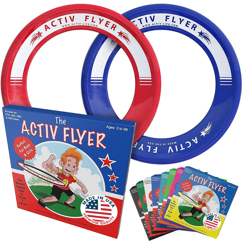 [Australia - AusPower] - Activ Life Kid's Flying Rings [2 Pack] Fly Straight & Don’t Hurt - 80% Lighter Than Standard Flying Discs - Replace Screen Time with Healthy Family Fun - Get Outside & Play! Made in USA 