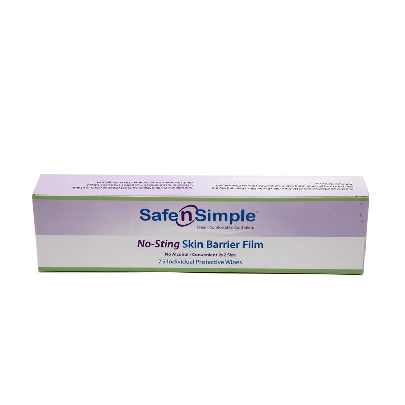 [Australia - AusPower] - Safe n' Simple No Sting Skin Prep Wipes - 75 Individual Ostomy Barrier Film Wipes - Skin Prep Protective Wipes - Bandage Medical for Skin 