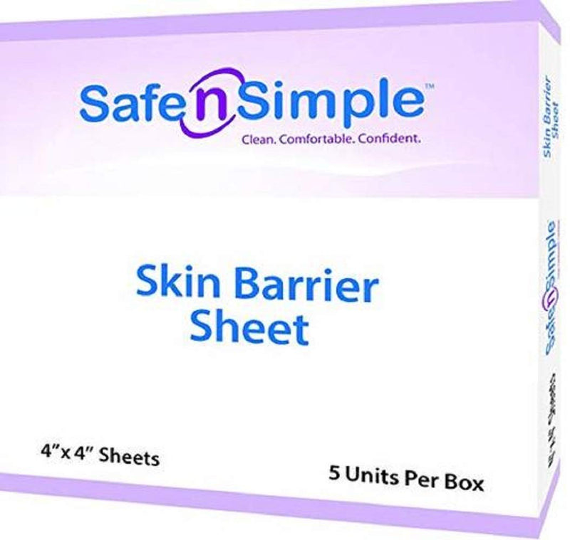 [Australia - AusPower] - Safe n' Simple Skin Barrier Sheet, Stoma Skin Protective Sheet, 4 Inch x 4 Inch, 5 Count 