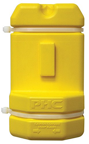 [Australia - AusPower] - Pacific Handy Cutter Blade Bank, Used Razor Blade Disposal with Wall Mount, Safely Dispose of Used Blades, Keep Blades Out of Trash Bags, Off of Floors, and Away from Other Hazardous Locations, Yellow (BH00206) 