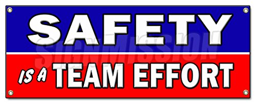 [Australia - AusPower] - Safety is A Team Effort Banner Sign Worker Procedure OSHA Workplace 