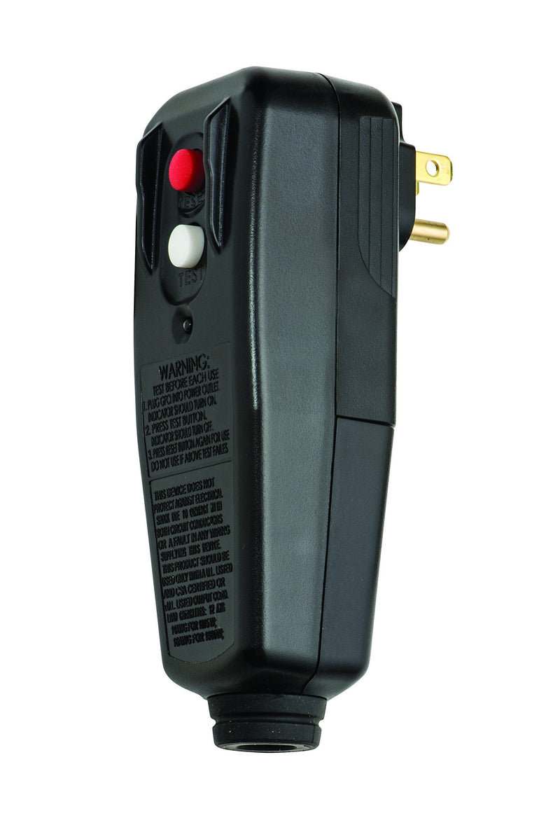 [Australia - AusPower] - Tower Manufacturing 30434009 Auto-Reset 15 AMP Right Angle GFCI Plug, Black 