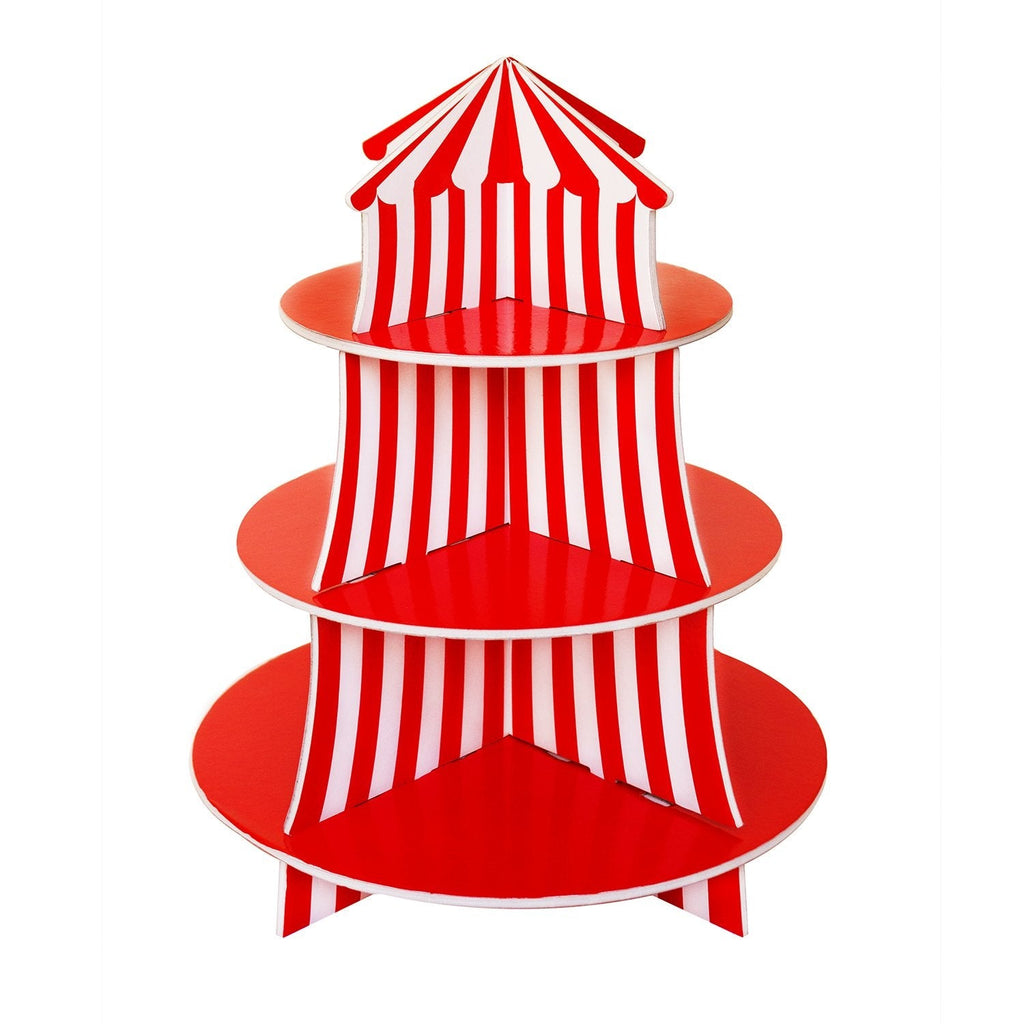 [Australia - AusPower] - 3 Tier Cupcake Foam Stand with Circus Carnival Tent Design for Desserts, Birthdays, Decorations 