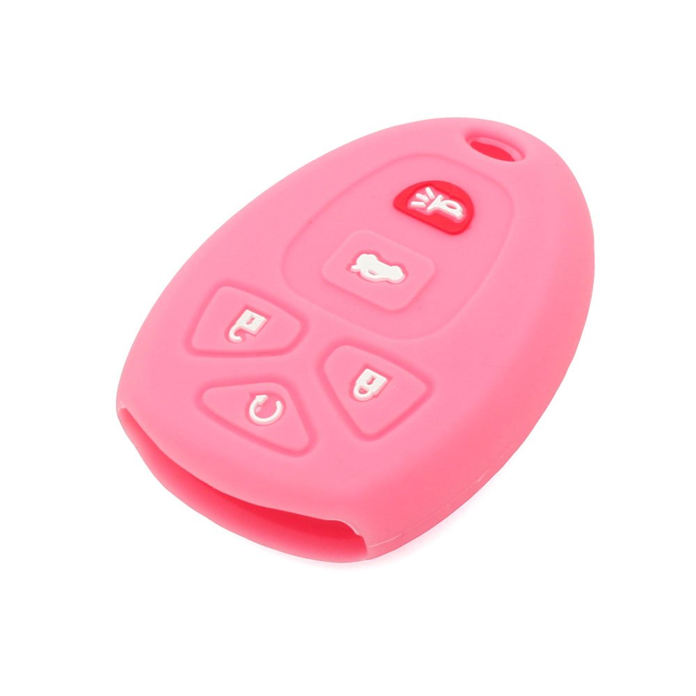 [Australia - AusPower] - SEGADEN Silicone Cover Protector Case Holder Skin Jacket Compatible with CHEVROLET BUICK GMC CADILLAC PONTIAC SATURN 5 Button Remote Key Fob CV4606 Pink 