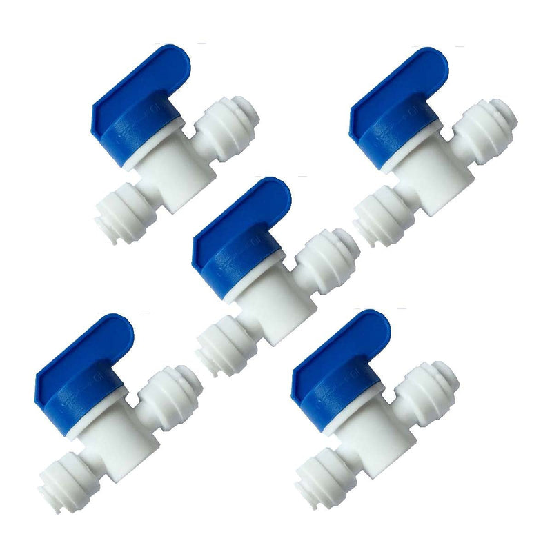 [Australia - AusPower] - Malida Quick Connector Ball Valve, Water Tube Fitting,1/4" Tube OD,for RO Water Systems,Water Purifiers Water Filters,Pack of 5 