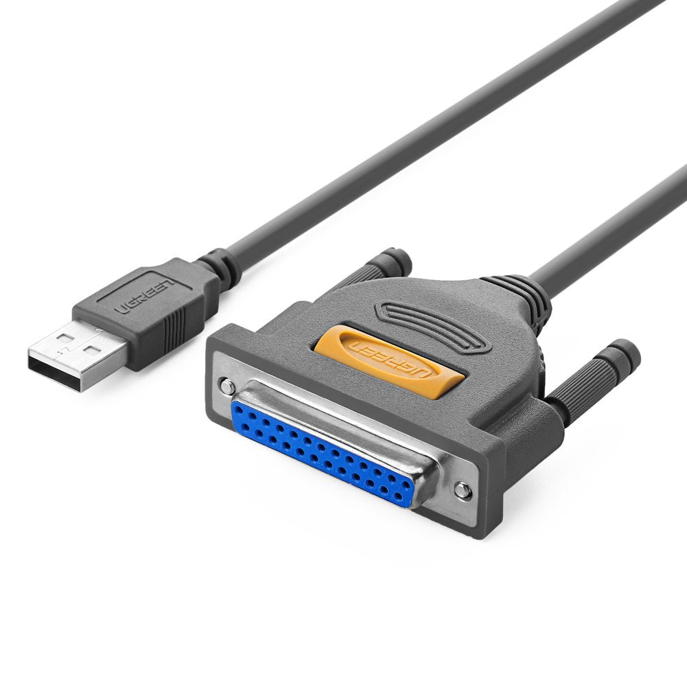 [Australia - AusPower] - UGREEN USB to DB25 Parallel Printer Cable Adapter 6FT Male to Female Connector IEEE 1284 Converter for PC Desktop Laptop Support Windows Mac OS Linux, 6 FT 