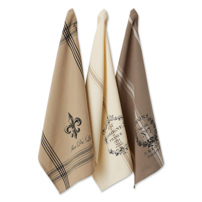 [Australia - AusPower] - DII French Style Tabletop Kitchen Collection, Dishtowel Set, 18x28, Assorted French Stripe, 3 Piece Dishtowel Set, 18x28" 
