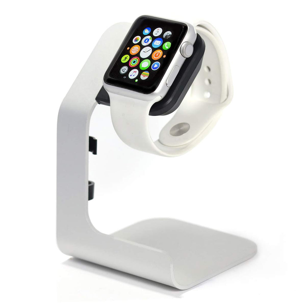 [Australia - AusPower] - Apple Watch Stand-Tranesca Apple Watch Charger Stand Holder Dock for Series 7/6 / 5/4 / 3/2 / 1/ SE (38mm / 40mm / 41mm / 42mm / 44mm / 45mm) - Silver Grey - Must Have Apple Watch Accessories 