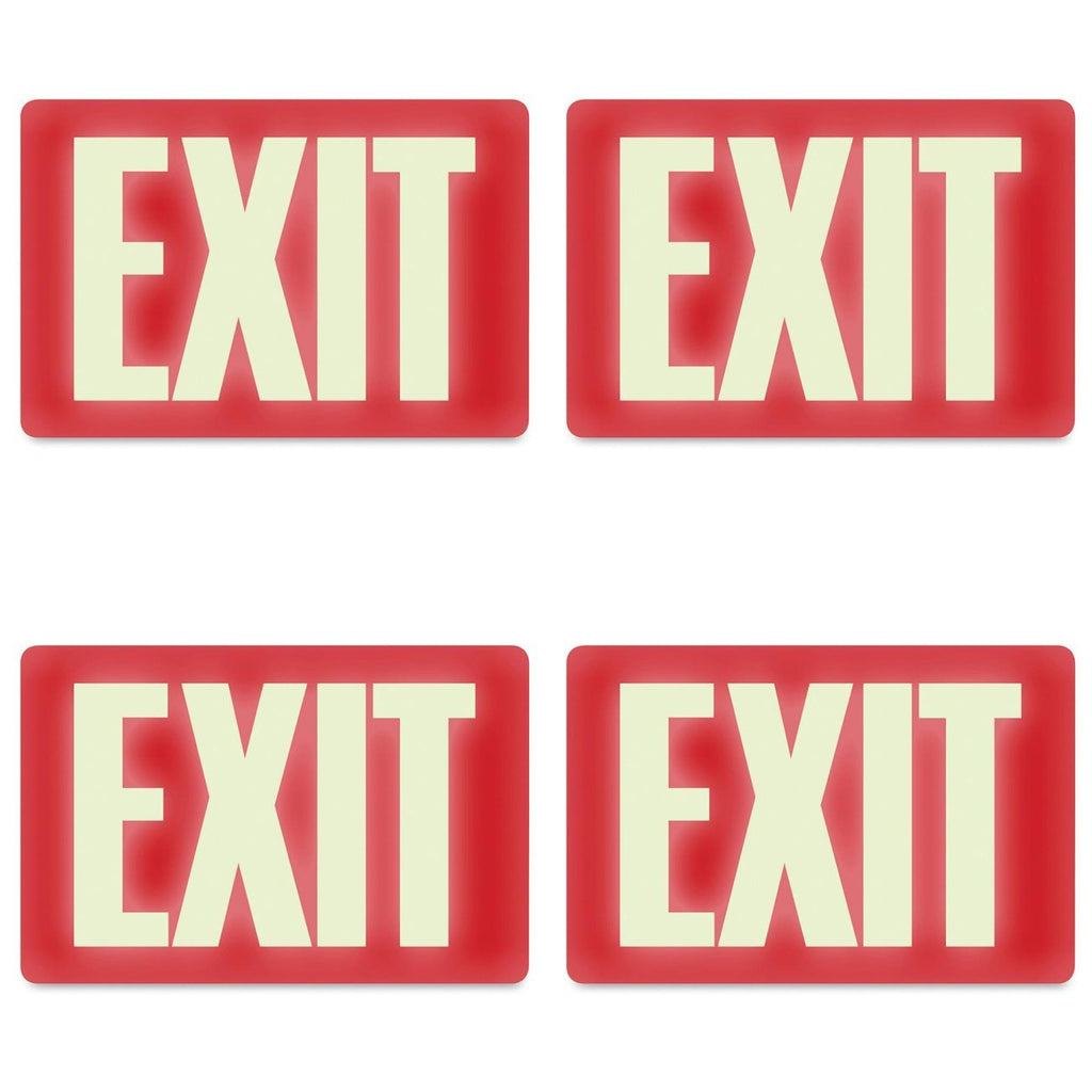 [Australia - AusPower] - Headline Sign 4792 Glow-in-The-Dark Exit Sign, 8 Inches by 12 Inches, 4 Packs 