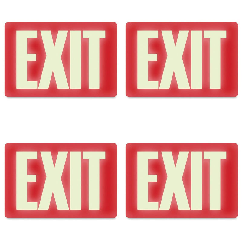 [Australia - AusPower] - Headline Sign 4792 Glow-in-The-Dark Exit Sign, 8 Inches by 12 Inches, 4 Packs 