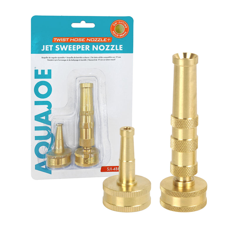 [Australia - AusPower] - Aqua Joe SJI-4BHNC Ultimate Solid Brass, Heavy Duty Adjustable Twist Nozzle and Jet Sweeper Nozzle 
