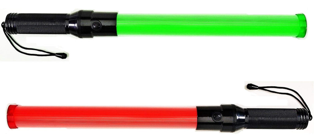 [Australia - AusPower] - Lot of Two (2) pieces: Traffic Safety Baton Light, 21.5 inch length, Each baton contains 6 Red LED plus 6 Green LED.  with 3 Flashing modes (Red blinking, Red steady-glow, Green steady-glow) 