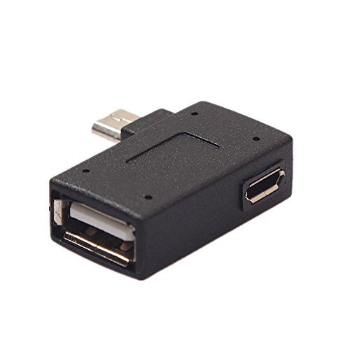 [Australia - AusPower] - Fun-Home 2-in-1 Powered Left Angle USB 2.0 Micro Male to USB Female Host OTG Adapter for Samsung, Firestick，Playstation Classic，SNES Mini,NES/SNES Classic,Chromecast and More Smartphone or Tablet 