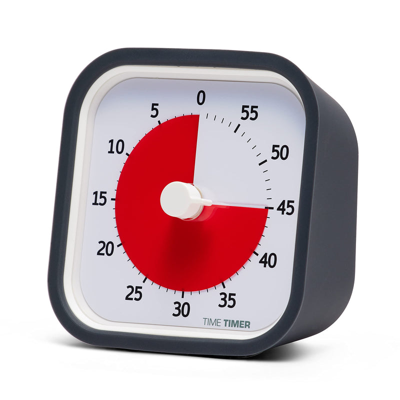 [Australia - AusPower] - TIME TIMER MOD (Charcoal), A Visual Countdown 60 Minute Timer for Classrooms, Meetings, Kids and Adults Office and Homeschooling Tool with Silent Operation and Interchangeable Silicone Cover MOD Timer Charcoal Gray 