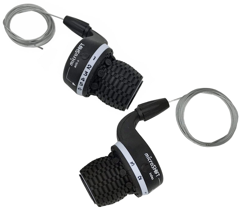 [Australia - AusPower] - Microshift MTB Bike Bicycle Twist Grip Gear MS25-6 Shifters 3X6 Speed DIP Compatible for Shimano 
