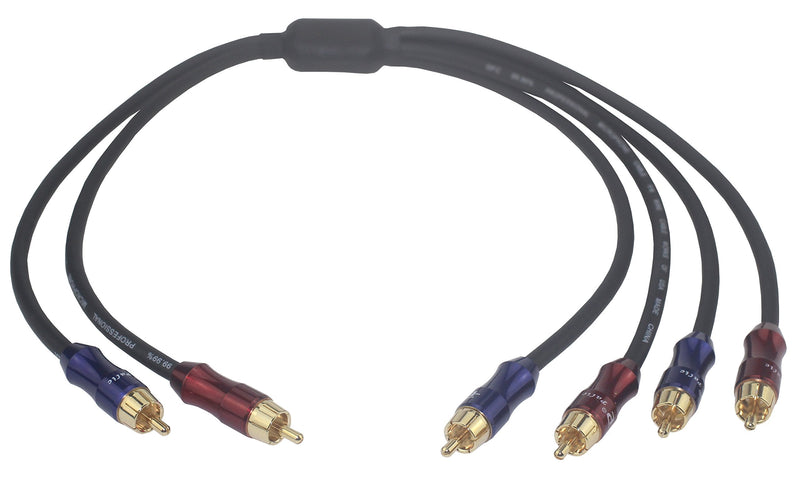 [Australia - AusPower] - [Wv-rcato2/rcakite-05] RCA Stereo Plug Male to Dual RCA Stereo Plug Male 1 Input 2 Output Stereo Audio Splitter Cable/Gold Plated Plug / 4n OFC Pure Copper Wire - 1.5ft (50cm) 