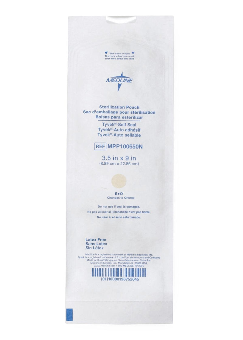 [Australia - AusPower] - Medline MPP100650NZ Self Seal Tyvek Sterilization Pouch, 3.5" x 9" (Pack of 200) 