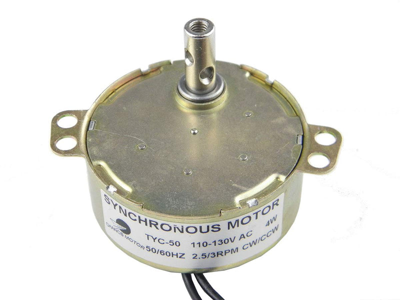 [Australia - AusPower] - TYC-50 Small Synchronous Motor AC 110V 2.5/3RPM 4W 50/60HZ CW/CCW Electric Gear Motor Cup Turners for Tumblers 2.5-3RPM CW/CCW 