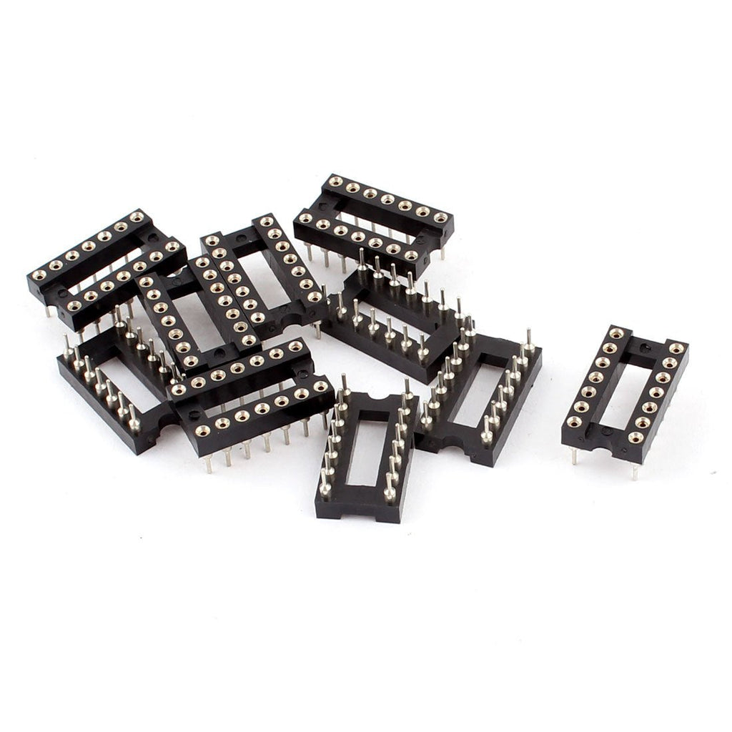 [Australia - AusPower] - uxcell 10 Pieces 2.54 mm Pitch 14 Pins Round Hole Soldering DIP IC Socket Adaptor 