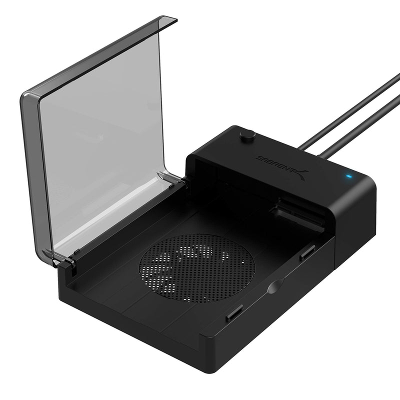[Australia - AusPower] - SABRENT USB 3.0 to SATA External Hard Drive Lay-Flat Docking Station with Built-in Cooling Fan for 2.5 or 3.5in HDD, SSD [Support UASP and 20TB] (EC-DFFN) 