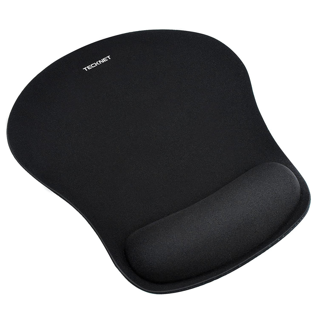 [Australia - AusPower] - TECKNET Ergonomic Gaming Office Mouse Pad Mat Mousepad with Rest Wrist Support - Non-Slip Rubber Base - Special-Textured Surface (Black) Black 
