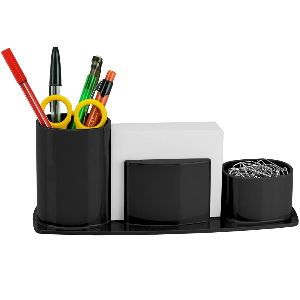 [Australia - AusPower] - Acrimet Millennium Desktop Organizer Holder for Pen, Pencil, Clip, Paper and Desk Accessories (Plastic) (Paper Included) (Black Color) 