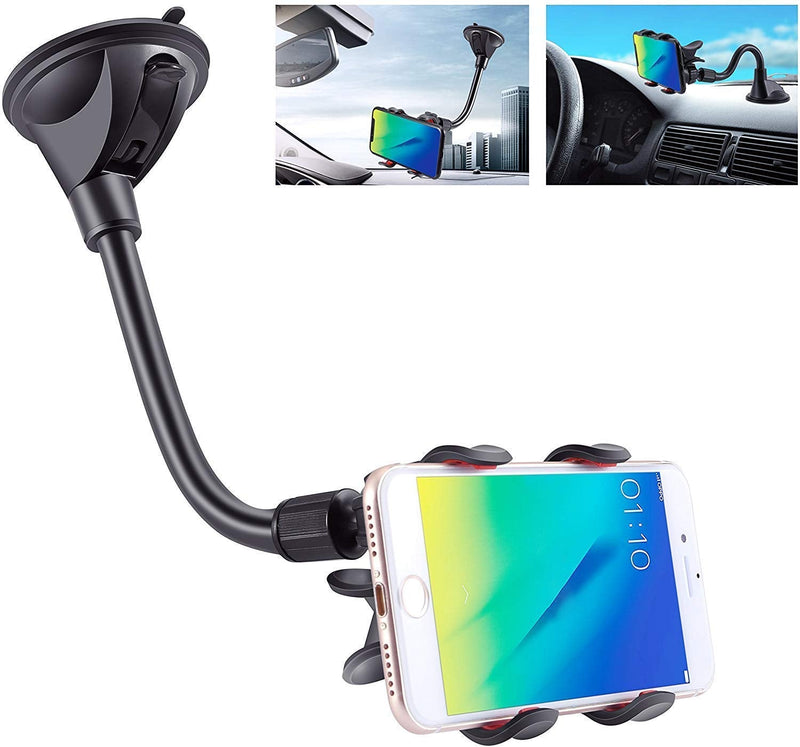 [Australia - AusPower] - IPOW Upgraded X-Shaped Double Clamp Universal Long Shockproof Arm Phone Car Mount Windshield/Dash With Strong Suction Cup,Cell Phone Holder Compatible With iPhone 8 8 Plus X 7 7 Plus 6Galaxy S9 S8 