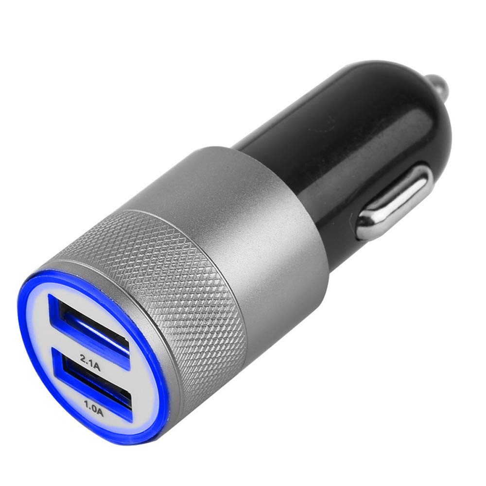[Australia - AusPower] - MMOBIEL Car/Truck Charger Dual USB Port Cigarette Lighter Adapter (5V/4.8A/24W) for Smartphone Like iPhone Samsung Xiaomi Oppo OnePlus Huawei Google, Tablets, Mp3 Player, Digital Camera (Silver) Silver 