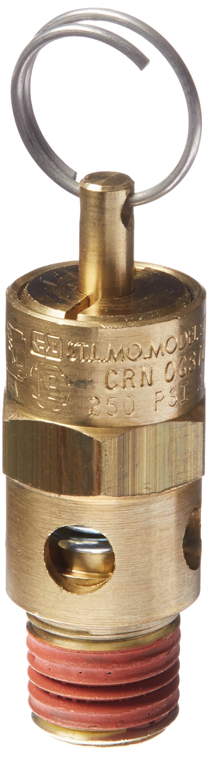 [Australia - AusPower] - Control Devices ST25-1A250 ST Series Brass Soft Seat ASME Safety Valve, 250 psi Set Pressure, 1/4 Male NPT 