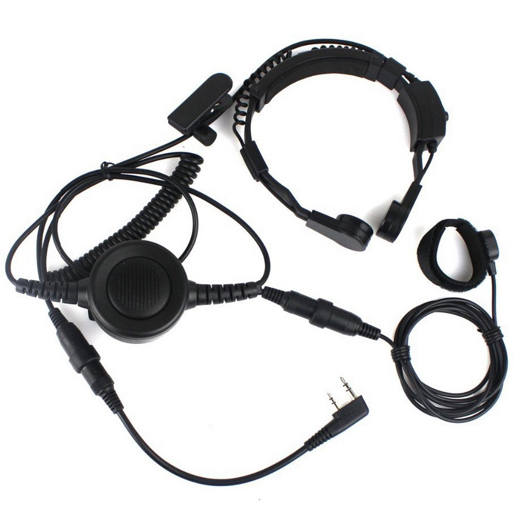 [Australia - AusPower] - KENMAX® Military Covert Earpiece Grade Tactical Throat Mic Armpit PTT Headset with Finger PTT for Walkie Talkie Two Way CB Ham Radio Baofeng UV-89 UV-5RAX+ BF-388A Kenwood TK-2400V4P TK-3402I16P 