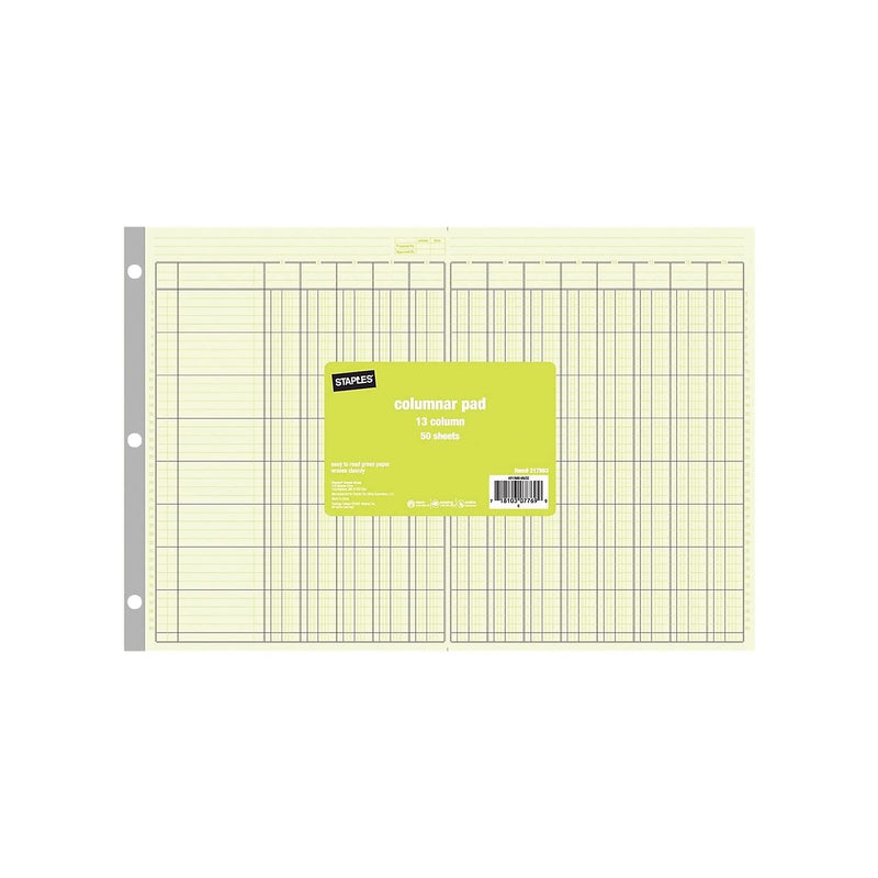 [Australia - AusPower] - Staples 217893 Columnar Pads 13 Columns 11-Inch X 16 5/16-Inch Each 