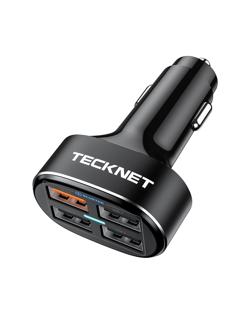 [Australia - AusPower] - TECKNET USB Car Charger 54W 4-Port USB Car Charger Adapter QC 3.0 Port Compatible with iPhone 13 12 11 Pro Max X XR XS 8 Samsung Galaxy Note 20/10 S21/20/10 Google Pixel Black 