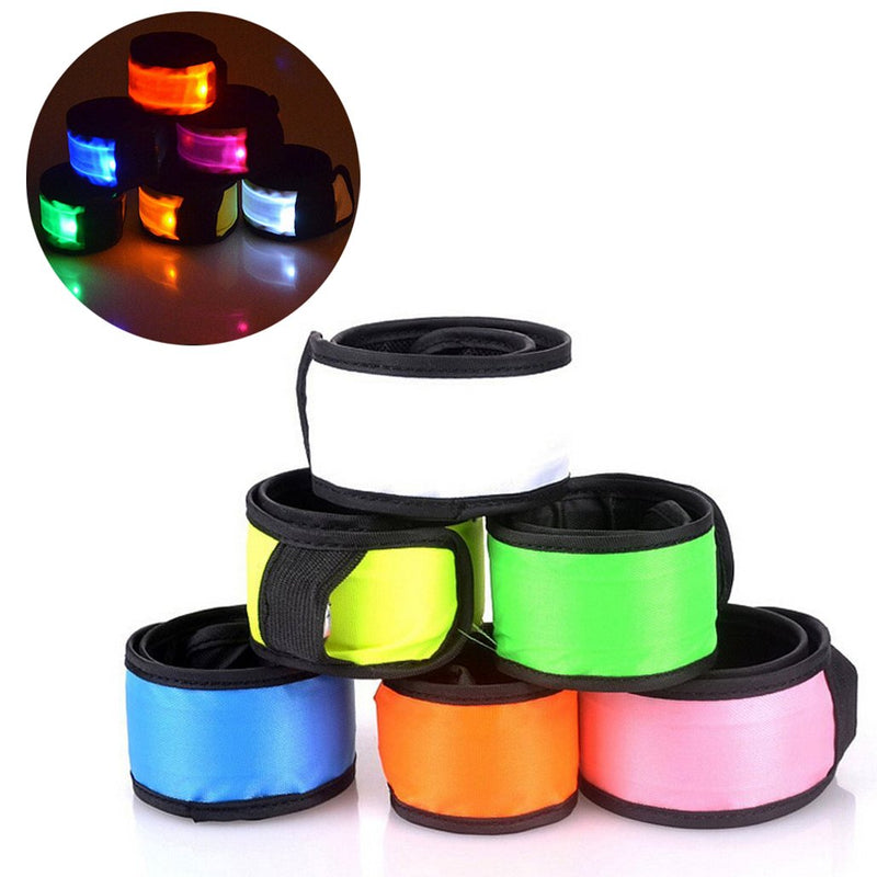 [Australia - AusPower] - esonstyle Pack of 6 LED Light Up Band Slap Bracelets Night Safety Wrist Band for Cycling Walking Running Concert Camping Outdoor Sports 