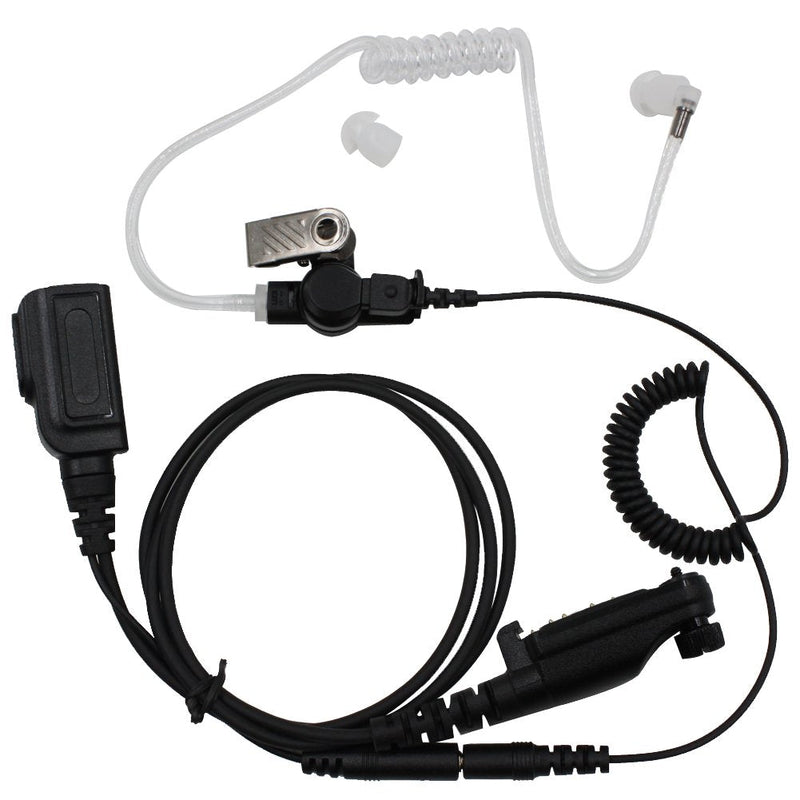 [Australia - AusPower] - Tenq® Split Air Tube Headset Headphone PTT Separate Earpieces for Hytera PD600 PD660 PD680 X1E X1P 