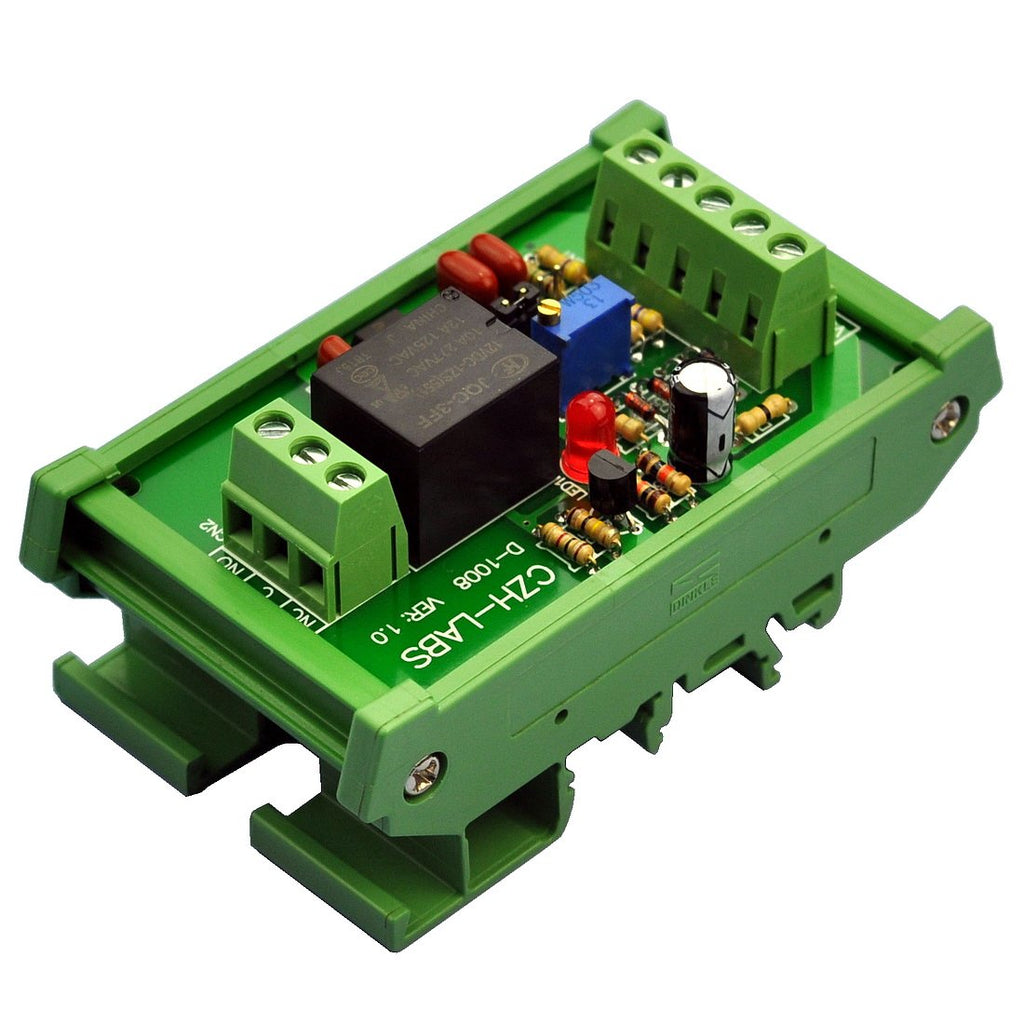 [Australia - AusPower] - CZH-LABS DIN Rail Mount Voltage Comparator Relay Module, DC12V, SPDT 10Amp Relay. 