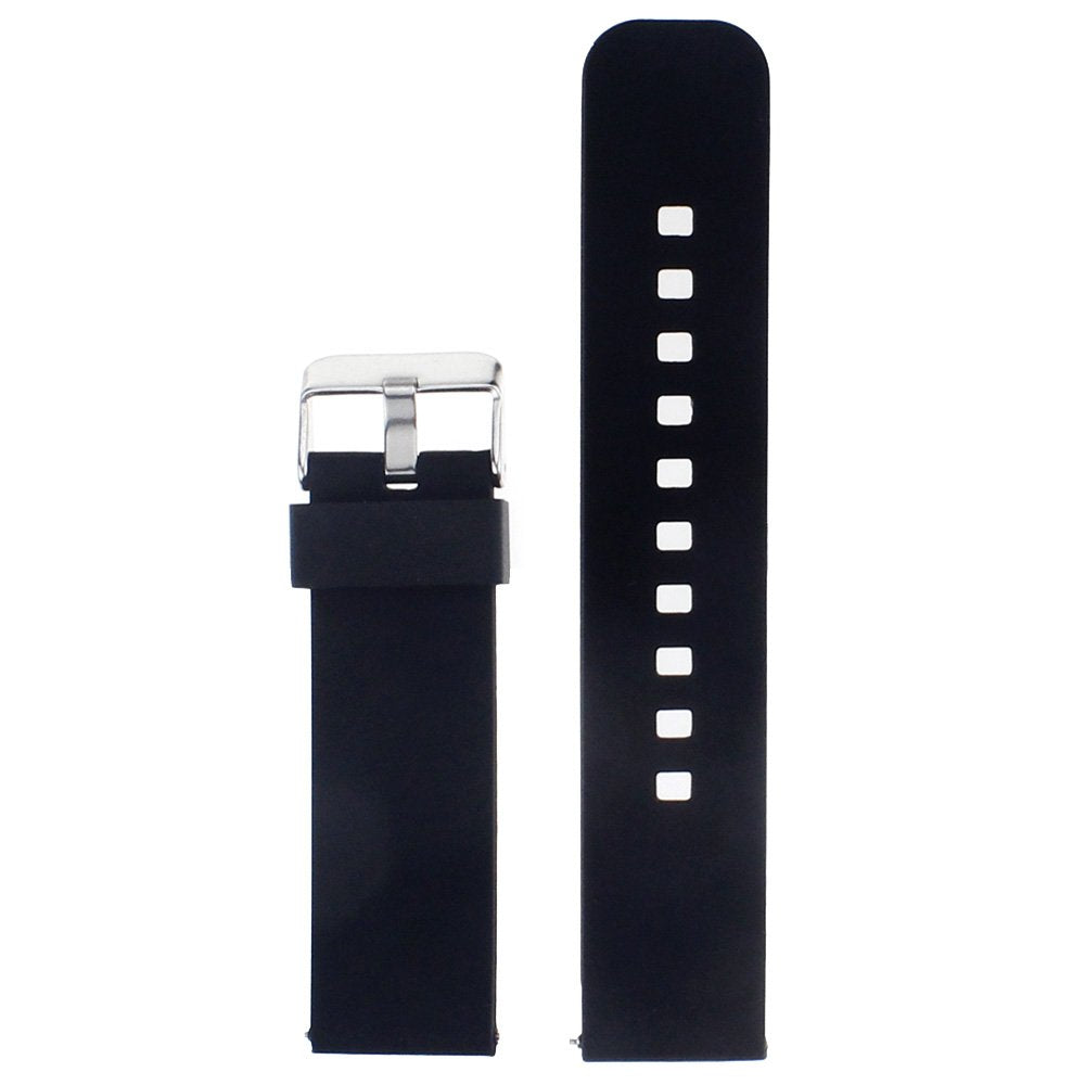 [Australia - AusPower] - Watch Band/Strap for Pebble Time Smartwatch Band Replacement Accessories with Metal Clasps Watch Strap/Wristband Silicone (Black) Black 