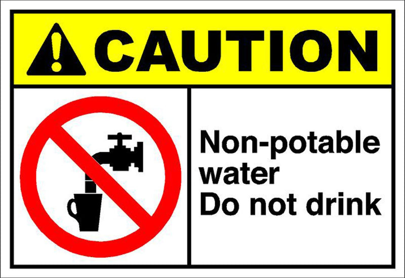[Australia - AusPower] - Non-Potable Water Do Not Drink Caution OSHA ANSI Label Decal Sticker 7 inches x 5 inches 7x5 inches 