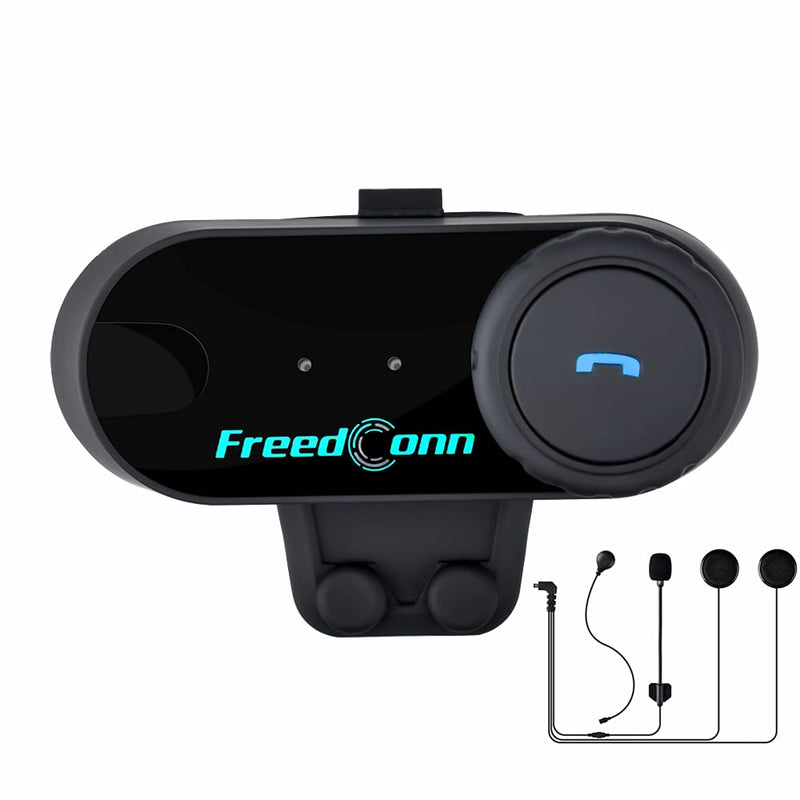 [Australia - AusPower] - Motorcycle Communication System,FreedConn T-COMVB Helmet Bluetooth Headset Intercom with Soft Corded Microphone for Motorbike Skiing (Range-800M/2-3Riders Pairing/Black) 1 Pack Soft Mic 